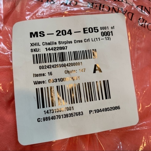 Xhilaration || NWOT Strapless Coral ‘Challis’ Color Block Dress M - Picture 3 of 12